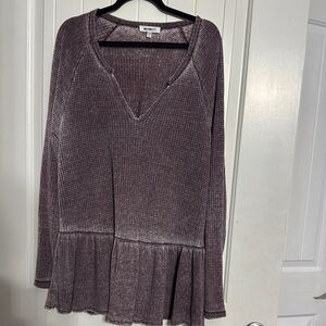 Purple Long Sleeve Knit Top